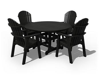 Poly Lumber 5 Pc. Adirondack Round Dining Set