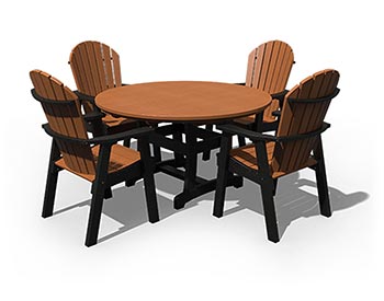 Poly Lumber 5 Pc. Adirondack Round Dining Set