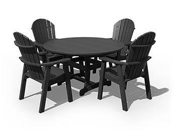 Poly Lumber 5 Pc. Adirondack Round Dining Set