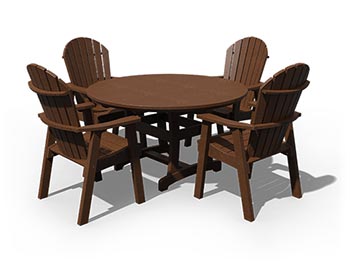 Poly Lumber 5 Pc. Adirondack Round Dining Set