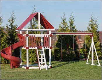 Volcano Vinyl Swing & Slide Playset