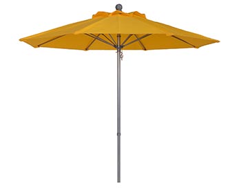 7.5' Octagon Commercial Sunbrella Umbrella w/Aluminum Pole, Fiberglass Ribs, Pop-Up Lift and No Tilt