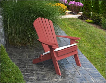 Poly Lumber Folding Adirondack Chair w/ 2 Cupholders