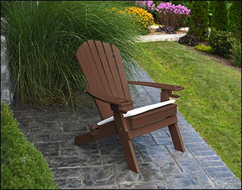 Poly Lumber Folding Adirondack Chair w/ 2 Cupholders