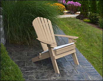 Poly Lumber Folding Adirondack Chair w/ 2 Cupholders