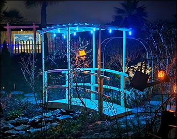 Monets Red Cedar Bridge w/ Curved Wisteria Canopy
