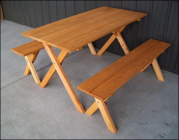 Southern Yellow Pine Economy Table w/2 Benches