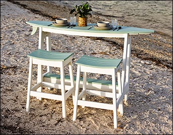 Poly Lumber Bayside Surfboard Bar 72" Table