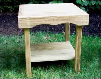 Treated Pine Rectangular End Table