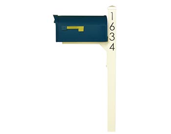 Aluminum Dylan Curbside Mailbox w/ Ivory Post