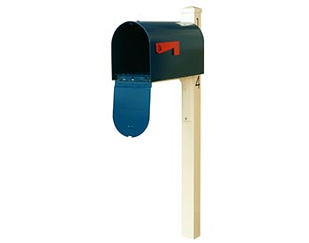 Aluminum Ridley Curbside Mailbox w/ Ivory Post