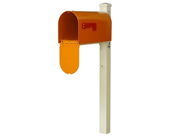 Aluminum Ridley Curbside Mailbox w/ Ivory Post