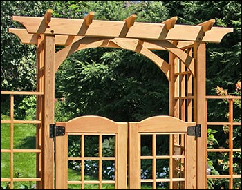 Red Cedar Canterbury Arbor w/Gate & 2 Wings