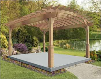 Red Cedar Free Standing Arched Pergolas