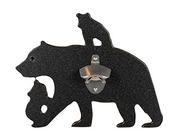Wall Mount Bottle Opener - Bear w/Cubs