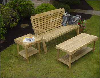 Treated Pine Crossback Patio Set