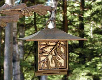 French  Bronze Pine Cone Suet Feeder