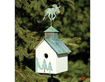 Cypress Birdhouse w/Verdi Copper Accents