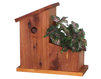 Red Cedar Single Planter Bird House