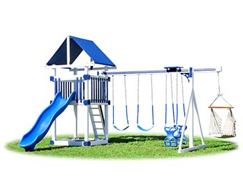 Champion Vinyl Swing & Slide Playset w/ Hammock Swing