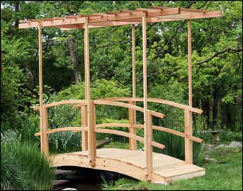 Monets Red Cedar Bridge w/ Flat Wisteria Canopy