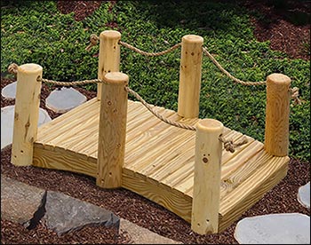 Treated Pine Mini Rope Rail Bridge