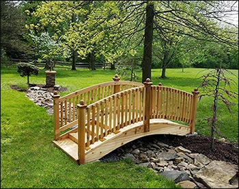 Red Cedar Arched Step Bridge