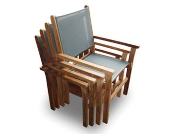 96" Teak Rectangular Expansion Table and Captiva Chair Set