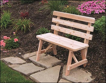 Red Cedar Traditional Backed Bench