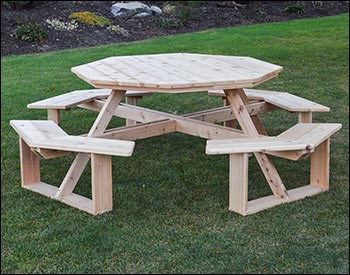 Red Cedar Octagon Walk-In Table