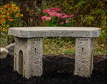 34" Concrete Curved Garden Bench