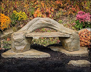 Concrete "Petrified Wood" Bench