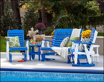 Poly Lumber 5 Pc. Curveback Glider Set