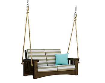 Cypress Mission Lounge Rope Swingbed w/ Sunbrella Cushions