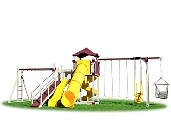 Titan Vinyl Swing & Slide Playset w/ Climbing Set