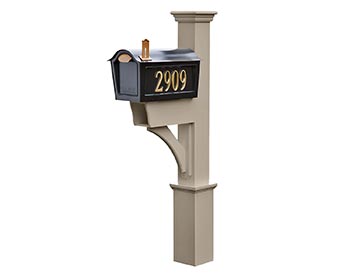Dover Vinyl Mailbox Post w/ Newspaper Box