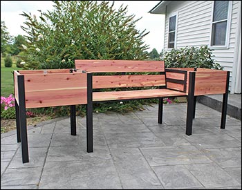 Eastern Red Cedar Garden Bench w/ Garden Beds
