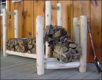 White Cedar Unstained Firewood Rack