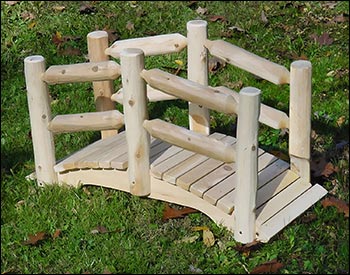 White Cedar Unstained Double Rail Bridge