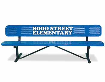 Personalized Perforated Metal Standard Garden Bench
