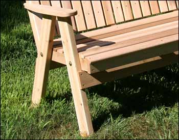 Red Cedar Straightback Garden Bench