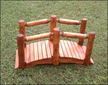 White Cedar Stained Single Rail Bridge