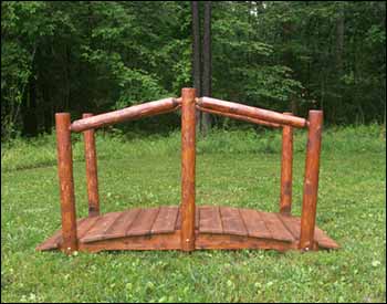 White Cedar Stained Single Rail Bridge