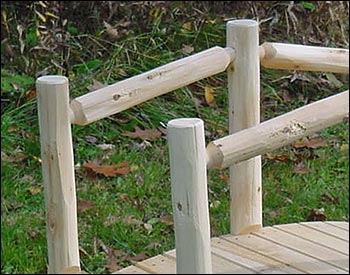 White Cedar Unstained Single Rail Bridge