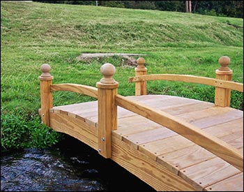 Treated Pine Amelia Single Rail Garden Bridge