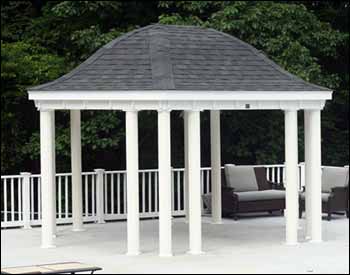 Vinyl Belle Roof Elongated Hexagon Gazebos