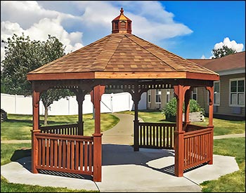 Red Cedar Single Roof Octagon Gazebos