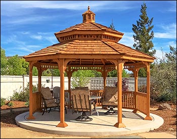 Red Cedar Double Roof Octagon Gazebos