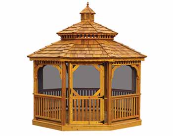 Red Cedar Double Roof Octagon Gazebos