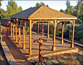 Red Cedar Single Roof Rectangle Gazebos